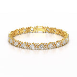 11.95 CT Emerald and Pear Cut Lab Diamond Bracelet