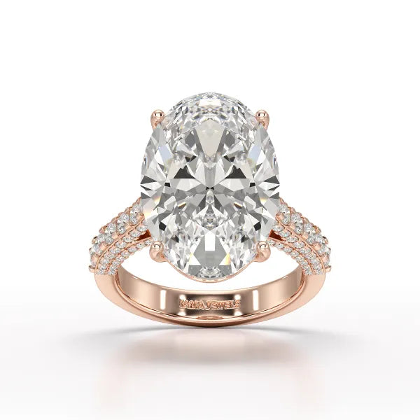 12.06 Carat Oval Cut Lab Diamond Engagement Ring - Jama Jewels