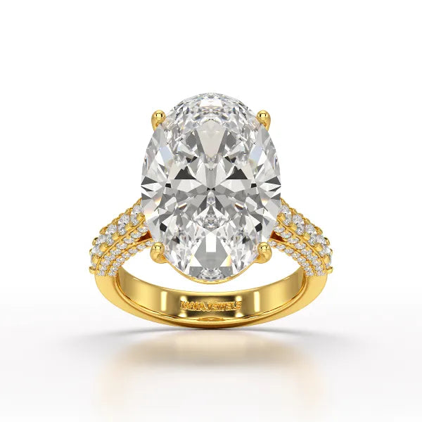 12.06 Carat Oval Cut Lab Diamond Engagement Ring - Jama Jewels