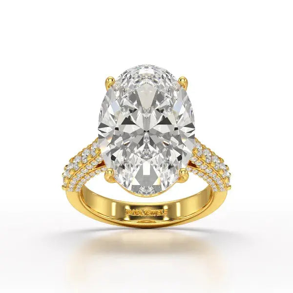 12.06 Carat Oval Cut Lab Diamond Engagement Ring - Jama Jewels