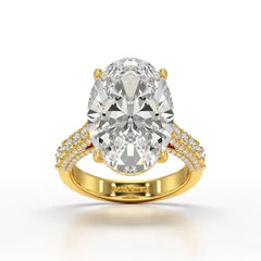 12.06 Carat Oval Cut Lab Diamond Engagement Ring - Jama Jewels