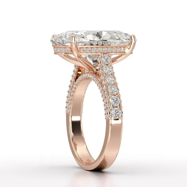 12.06 Carat Oval Cut Lab Diamond Engagement Ring - Jama Jewels
