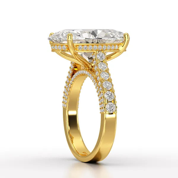 12.06 Carat Oval Cut Lab Diamond Engagement Ring - Jama Jewels
