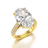 12.06 Carat Oval Cut Lab Diamond Engagement Ring - Jama Jewels