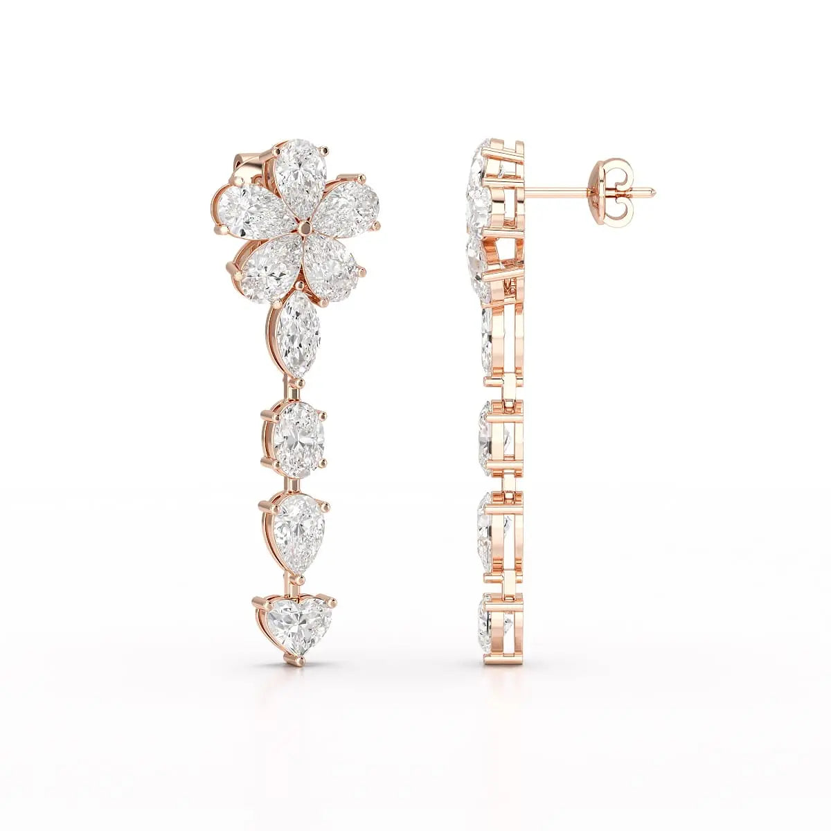 12.2 CT Pear Cut Lab Diamond Drop Earring Jama Jewels