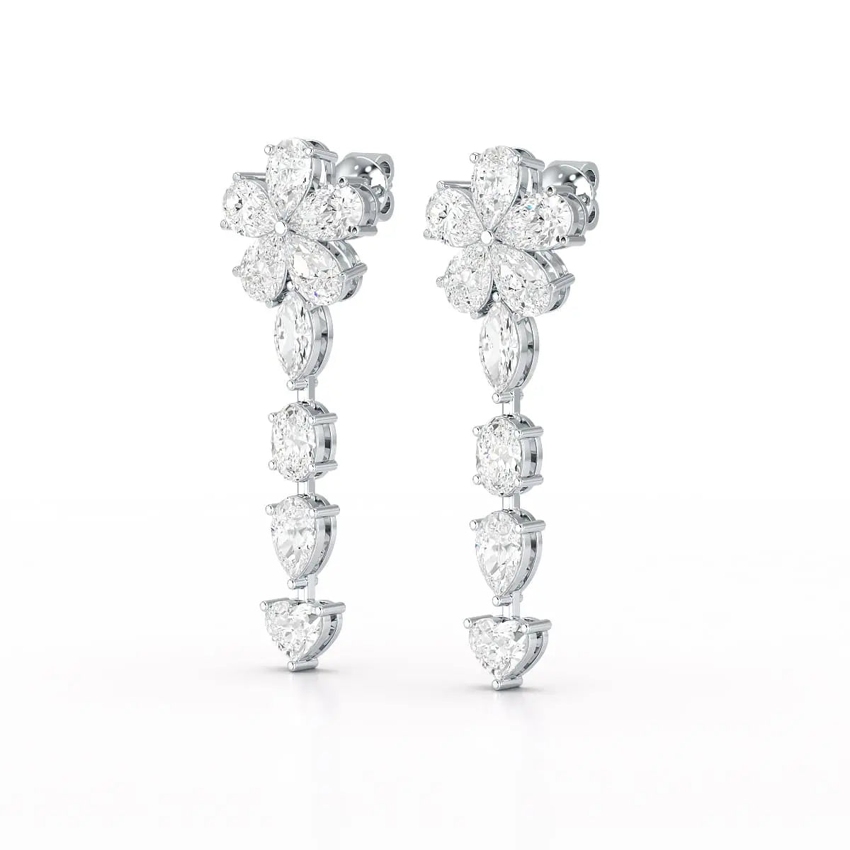 12.2 CT Pear Cut Lab Diamond Drop Earring Jama Jewels