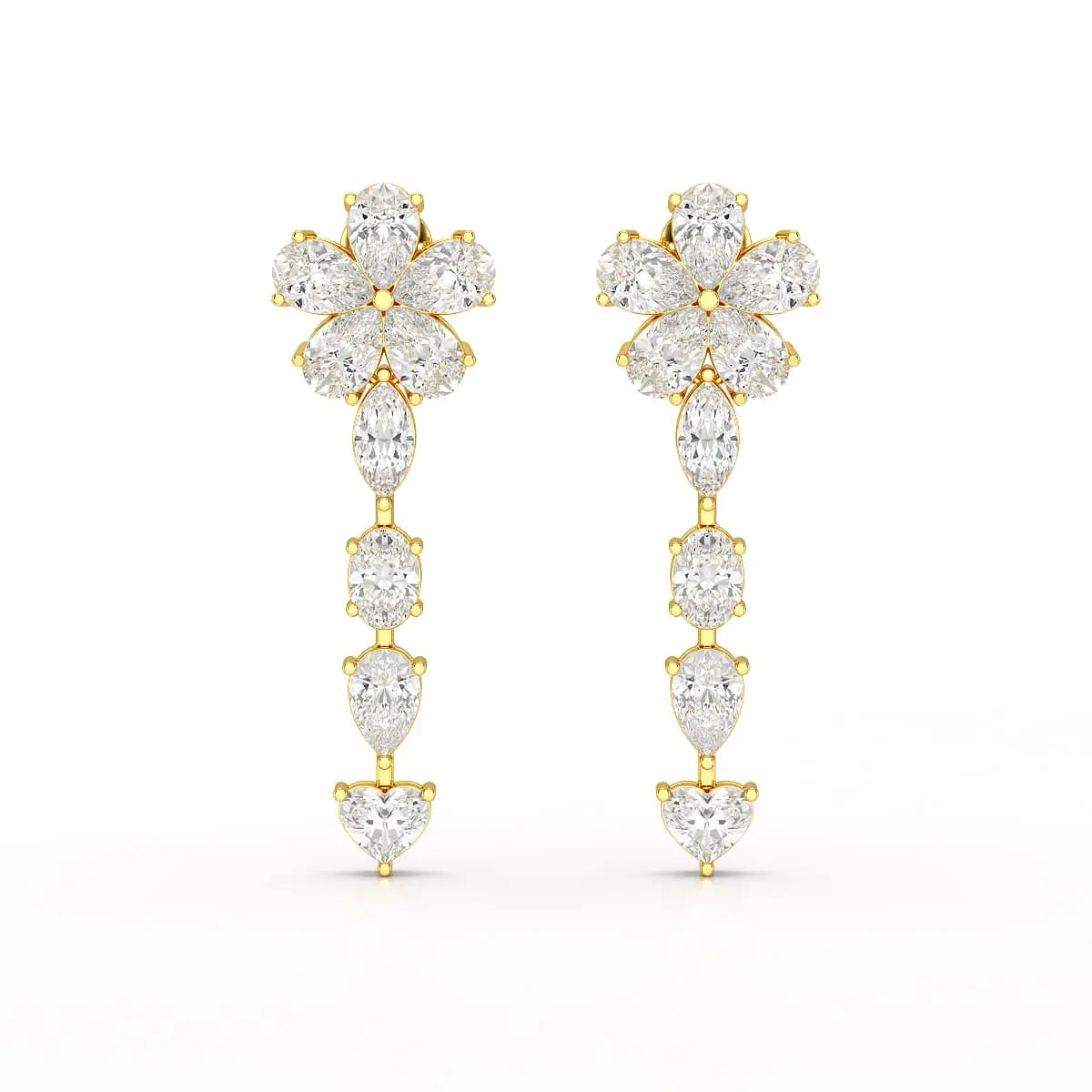 12.2 CT Pear Cut Lab Diamond Drop Earring Jama Jewels
