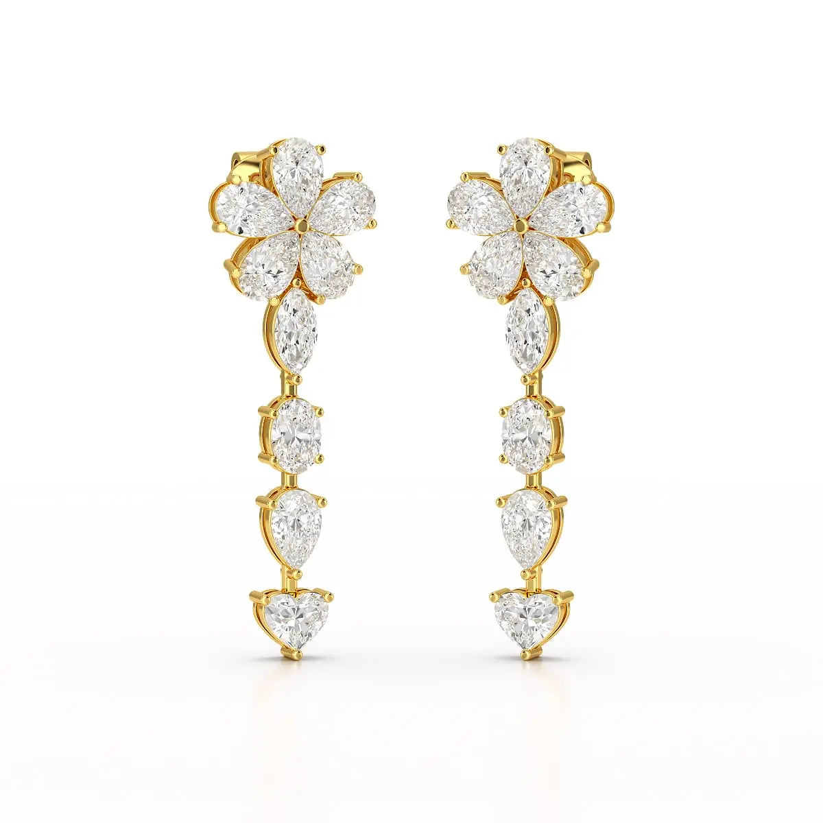 12.2 CT Pear Cut Lab Diamond Drop Earring Jama Jewels