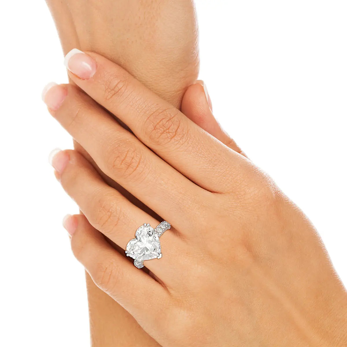 12.33 CT Hidden Halo Lab Diamond Heart Cut Ring Jama Jewels