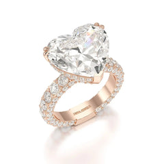 12.33 CT Hidden Halo Lab Diamond Heart Cut Ring Jama Jewels