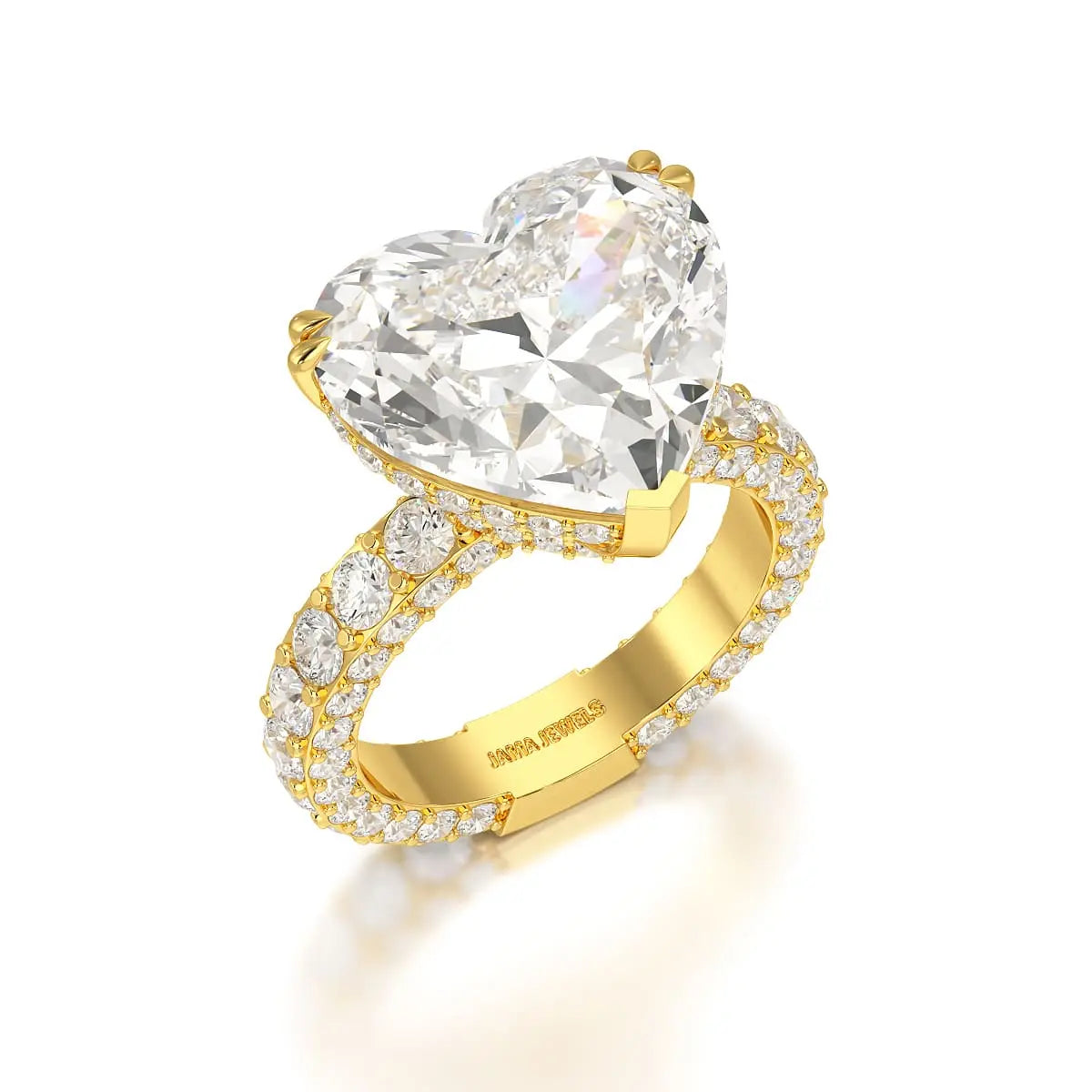 12.33 CT Hidden Halo Lab Diamond Heart Cut Ring Jama Jewels