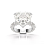12.33 CT Hidden Halo Lab Diamond Heart Cut Ring