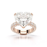 12.33 CT Hidden Halo Lab Diamond Heart Cut Ring