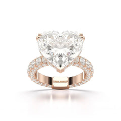 12.33 CT Hidden Halo Lab Diamond Heart Cut Ring Jama Jewels