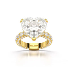 12.33 CT Hidden Halo Lab Diamond Heart Cut Ring Jama Jewels