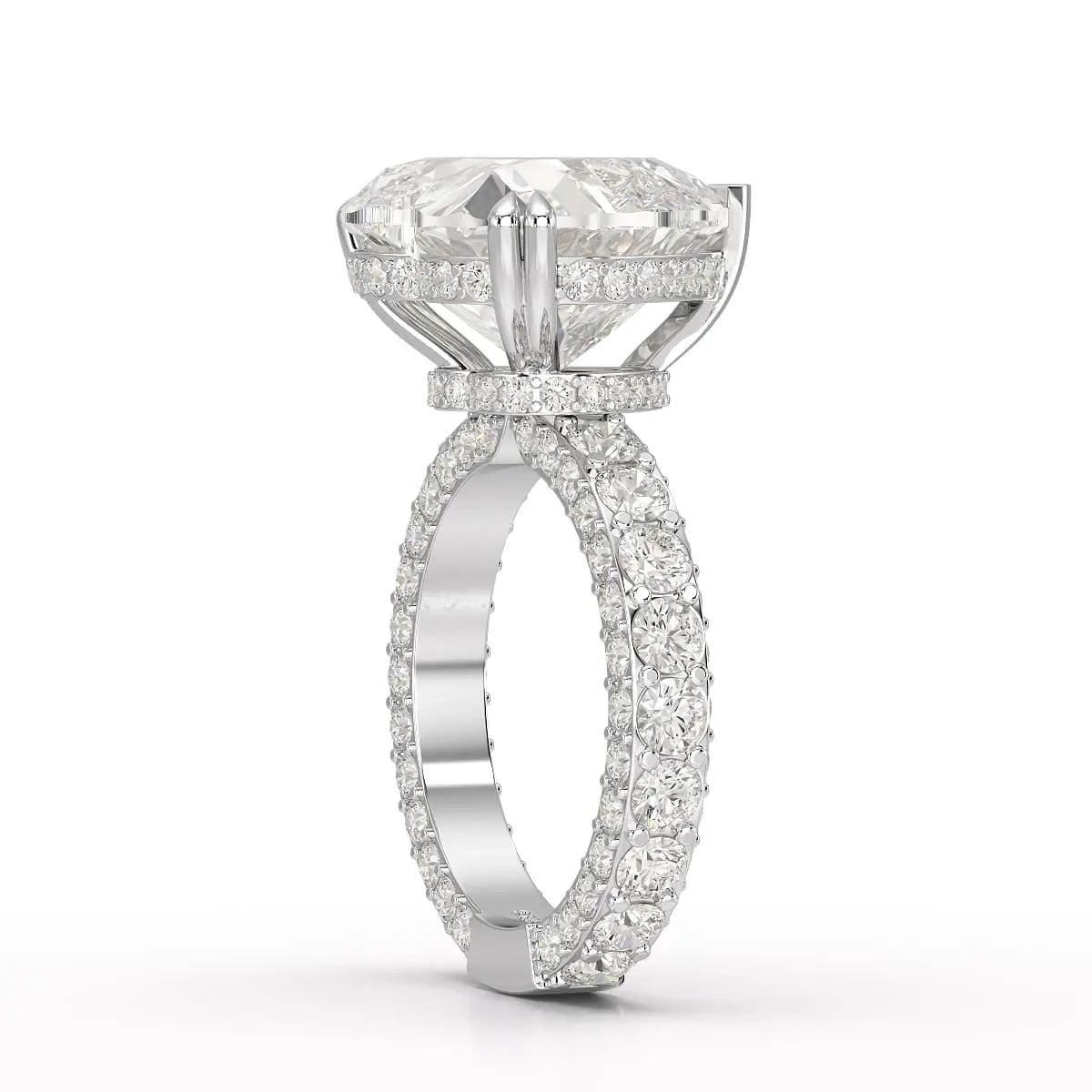 12.33 CT Hidden Halo Lab Diamond Heart Cut Ring Jama Jewels
