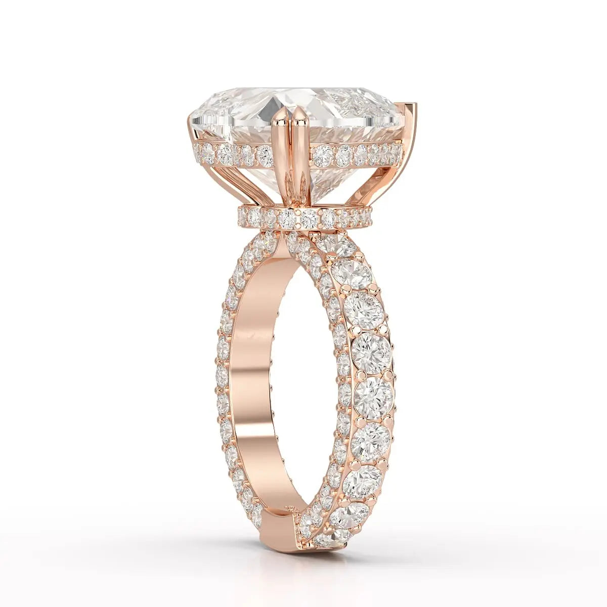 12.33 CT Hidden Halo Lab Diamond Heart Cut Ring Jama Jewels