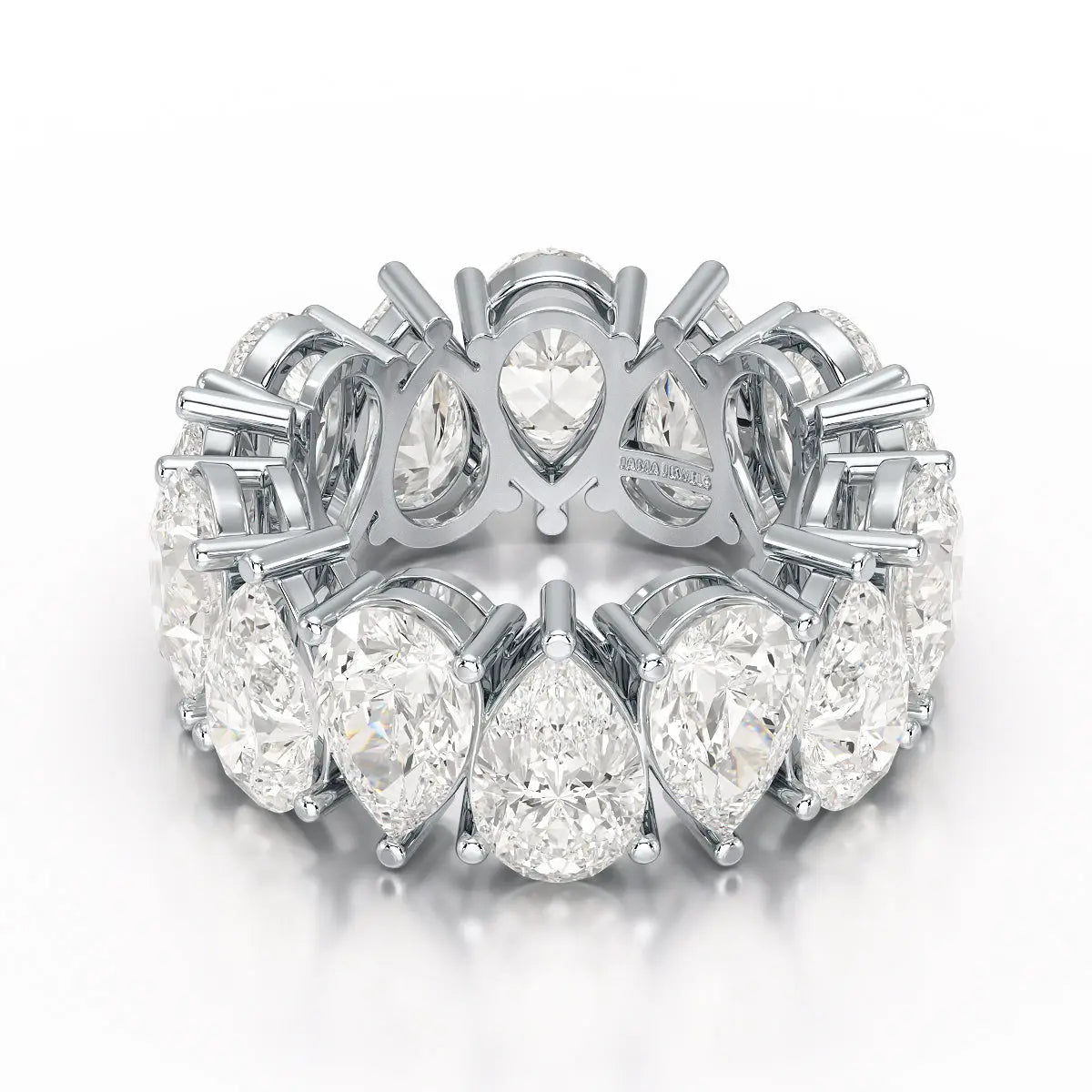 13.3 CT Pear Cut Full Eternity Lab Diamond Ring Jama Jewels