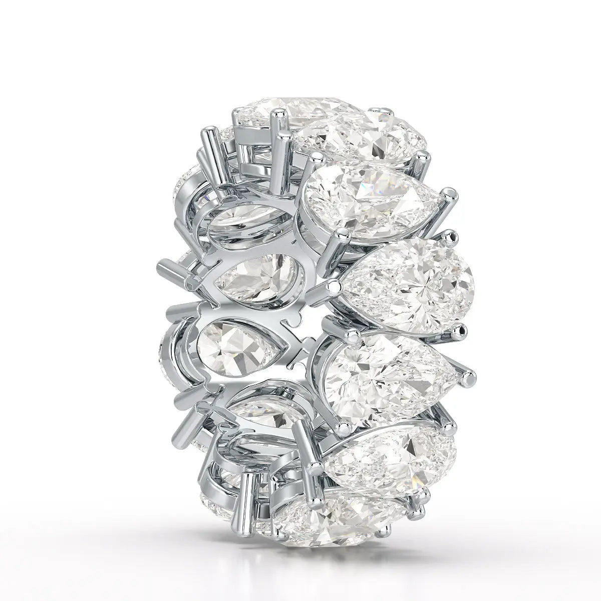 13.3 CT Pear Cut Full Eternity Lab Diamond Ring Jama Jewels