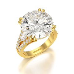 12.75 CT Round Cut Solitaire Lab Diamond Ring Jama Jewels