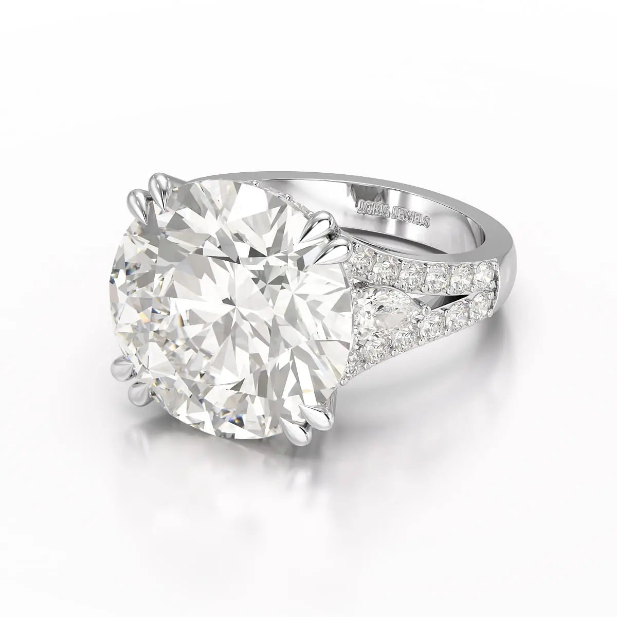 12.75 CT Round Cut Solitaire Lab Diamond Ring Jama Jewels