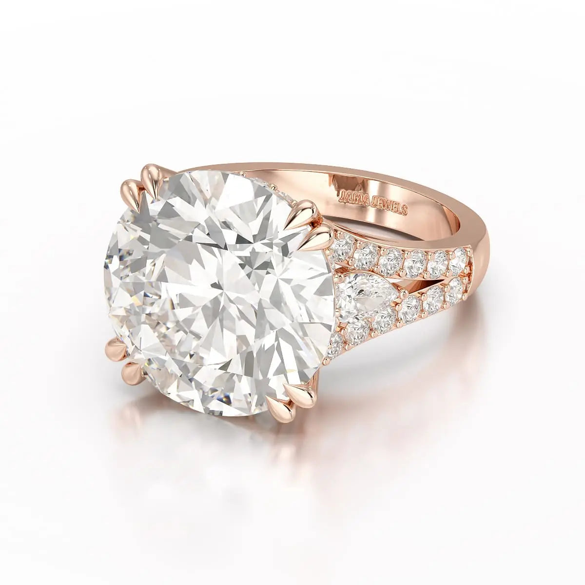 12.75 CT Round Cut Solitaire Lab Diamond Ring Jama Jewels