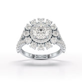 2.63 CT Double Halo Lab Diamond Wedding Ring - Jama Jewels