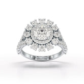 2.63 CT Double Halo Lab Diamond Wedding Ring - Jama Jewels