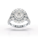 2.63 CT Double Halo Lab Diamond Wedding Ring - Jama Jewels