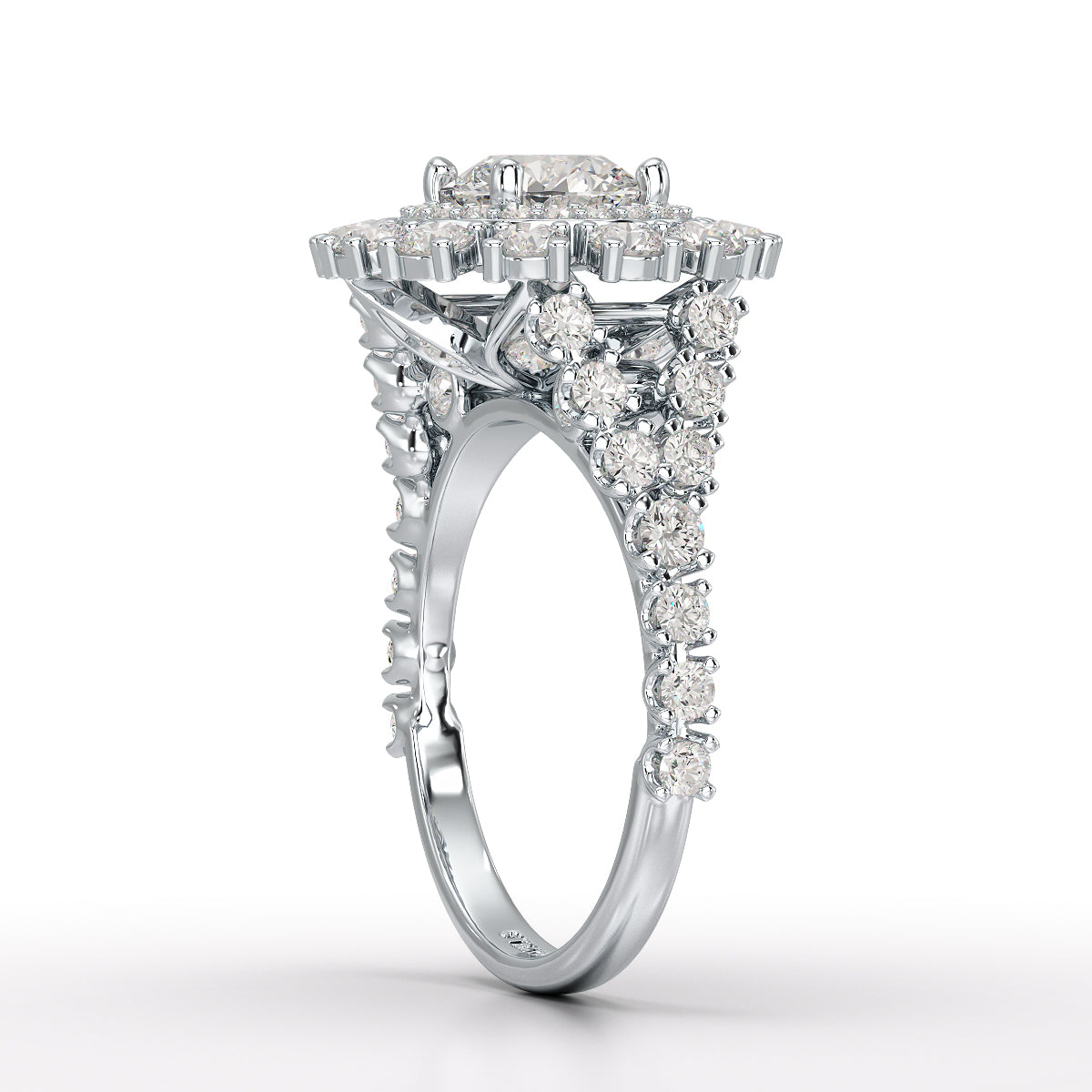 2.63 CT Double Halo Lab Diamond Wedding Ring - Jama Jewels