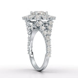 2.63 CT Double Halo Lab Diamond Wedding Ring - Jama Jewels