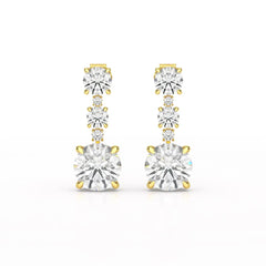 13.31 CT Round Cut Dangle Drop Earring