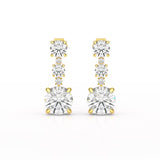13.31 CT Round Cut Dangle Drop Earring