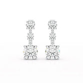 13.31 CT Round Cut Dangle Drop Earring