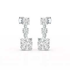 13.31 CT Round Cut Dangle Drop Earring