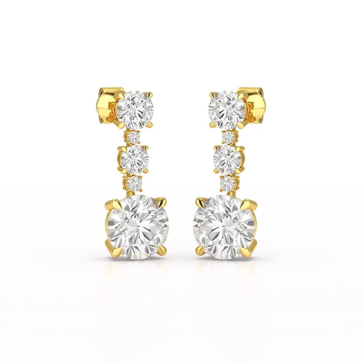 13.31 CT Round Cut Dangle Drop Earring
