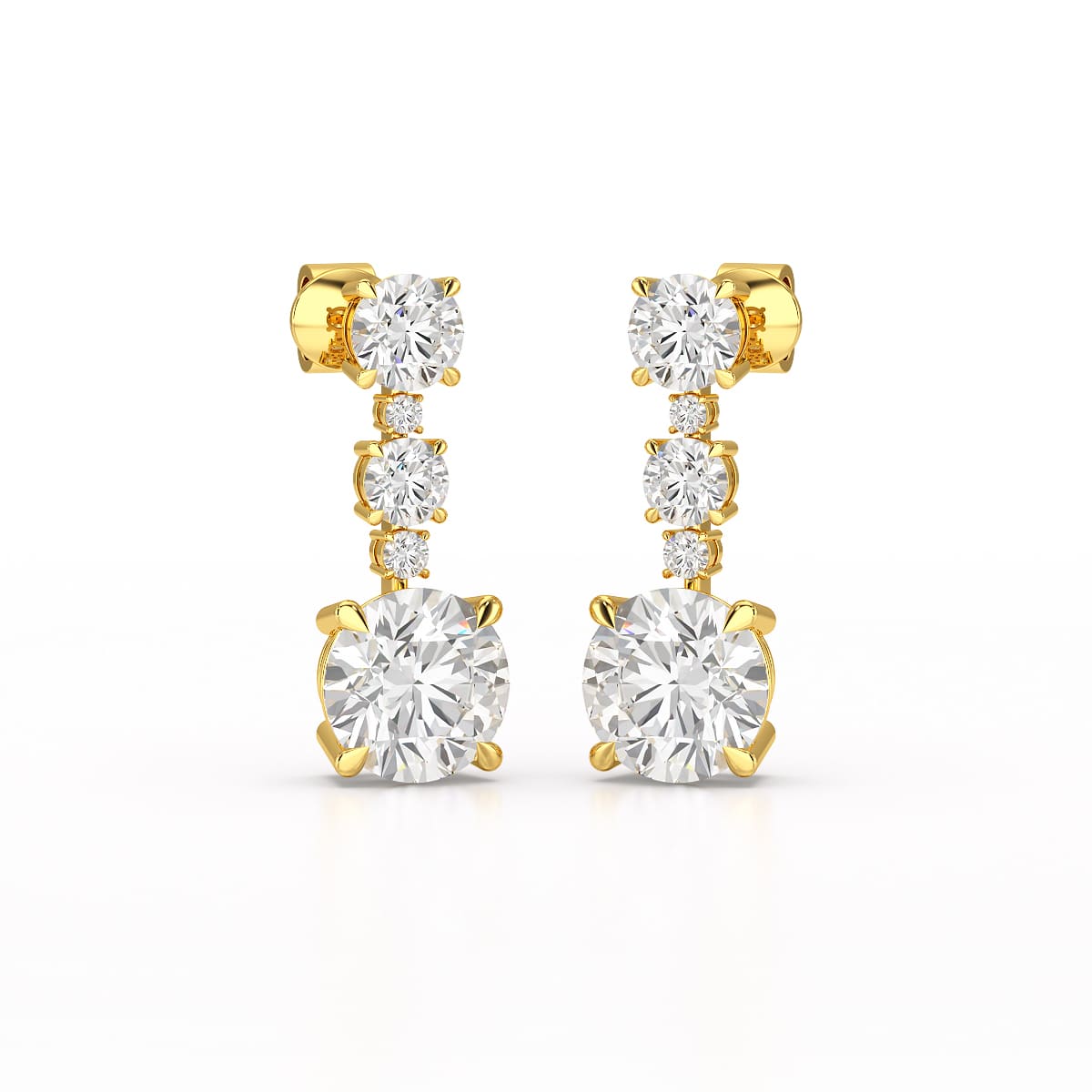 13.31 CT Round Cut Dangle Drop Earring