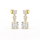 13.31 CT Round Cut Dangle Drop Earring
