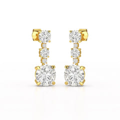 13.31 CT Round Cut Dangle Drop Earring