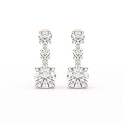 13.31 CT Round Cut Dangle Drop Earring
