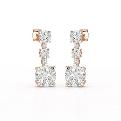 13.31 CT Round Cut Dangle Drop Earring