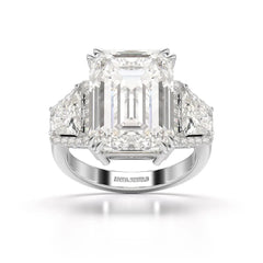 13.49 CT Emerald Cut Lab Diamond Ring