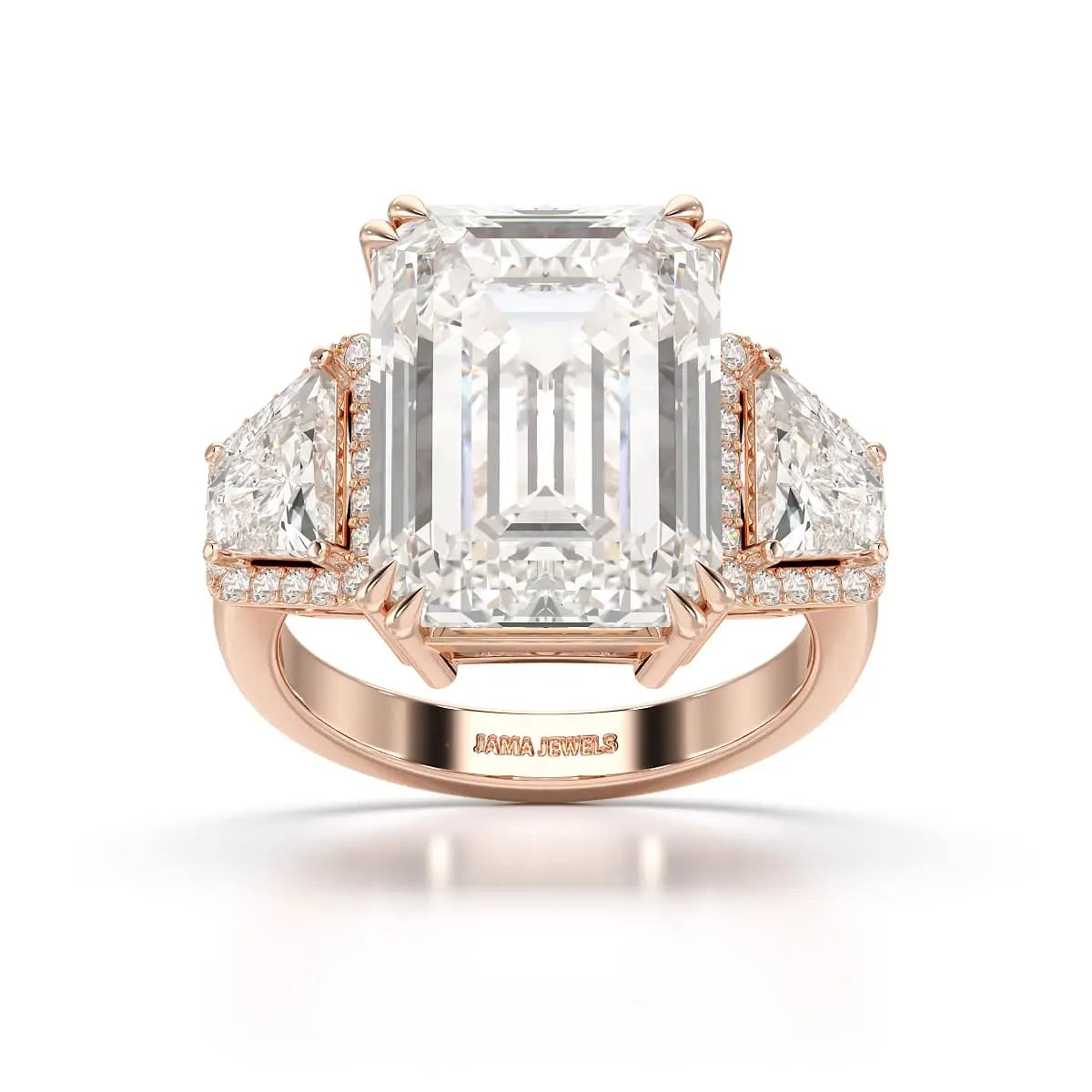 13.49 CT Emerald Cut Lab Diamond Ring