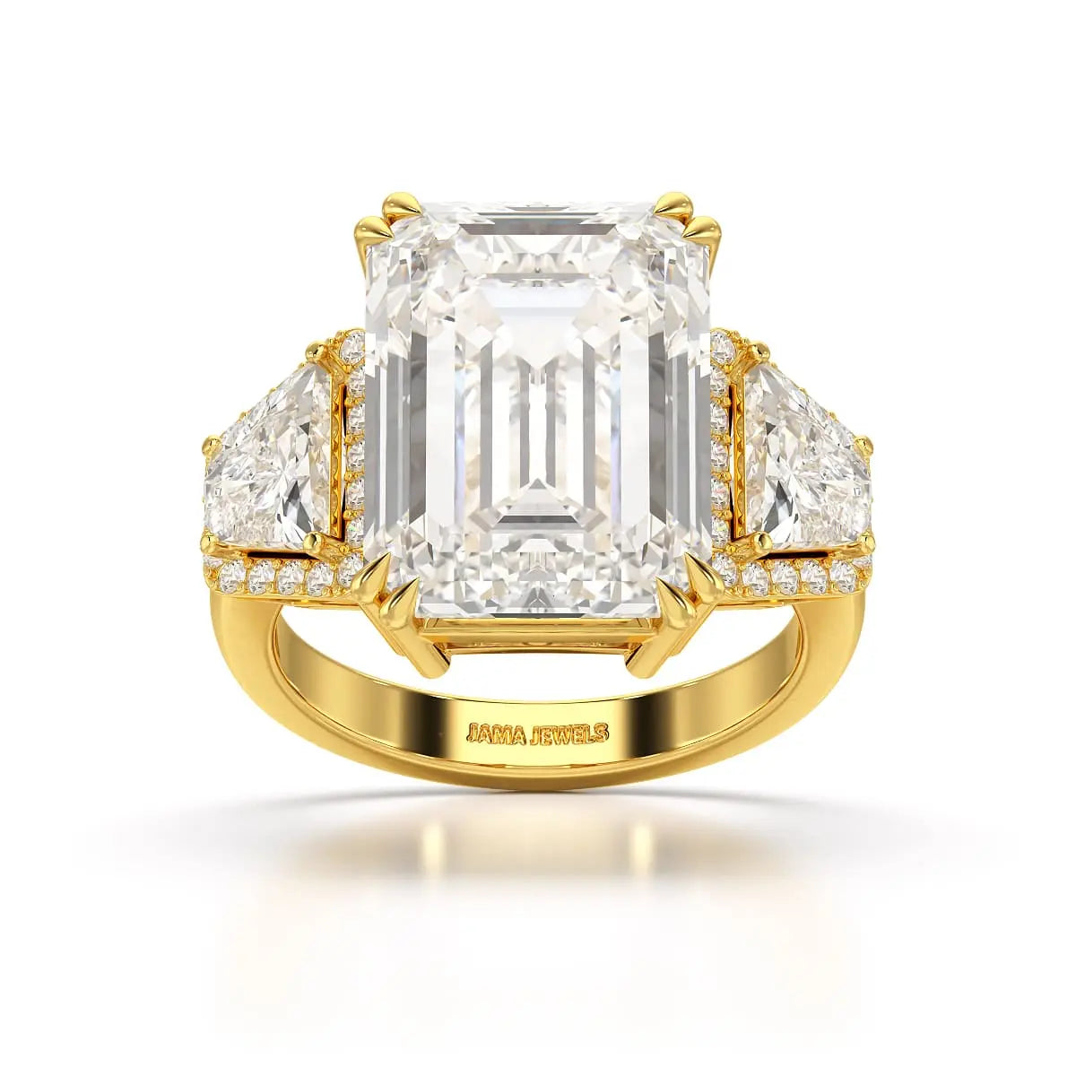 13.49 CT Emerald Cut Lab Diamond Ring
