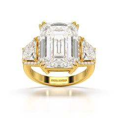 13.49 CT Emerald Cut Lab Diamond Ring
