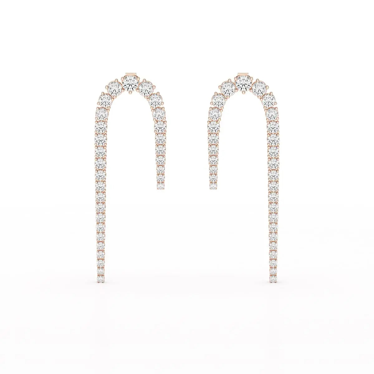14.26 CT Round Cut Lab Diamond Drop Earrings