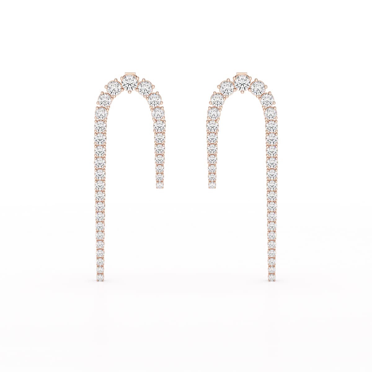 14.26 CT Round Cut Lab Diamond Drop Earrings