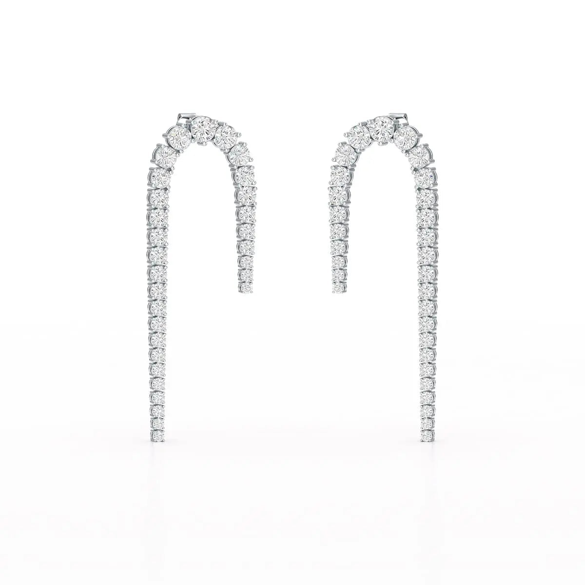 14.26 CT Round Cut Lab Diamond Drop Earrings