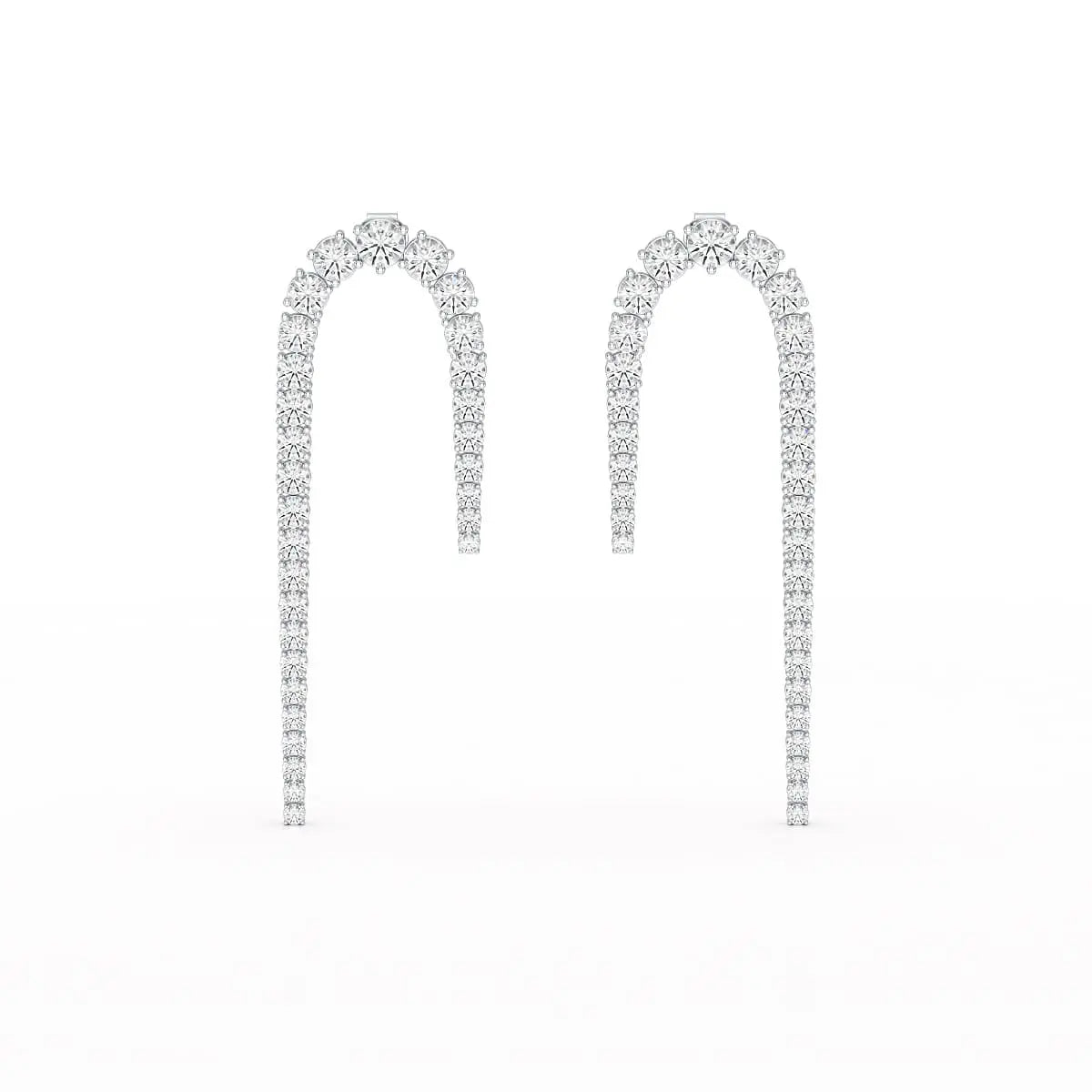 14.26 CT Round Cut Lab Diamond Drop Earrings