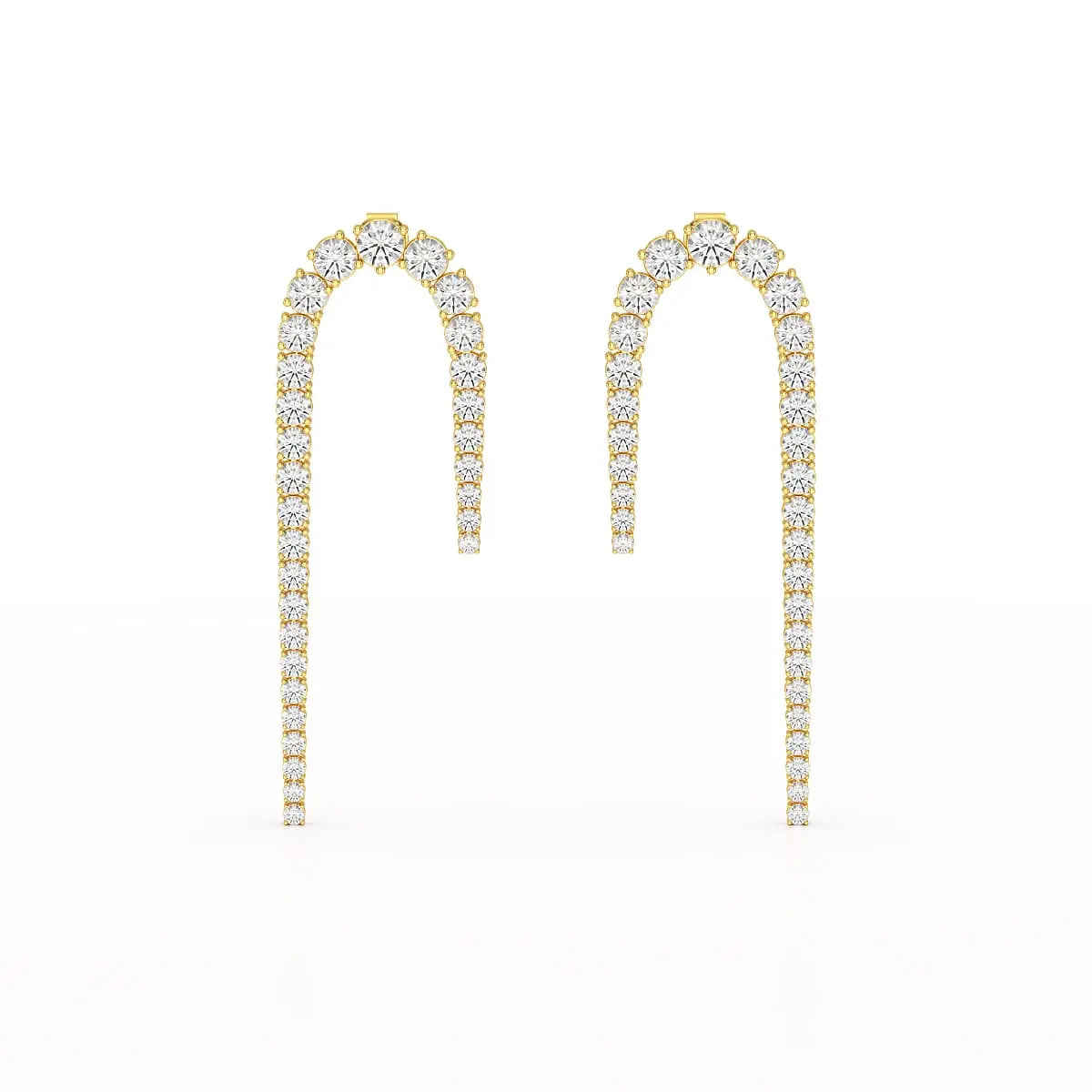 14.26 CT Round Cut Lab Diamond Drop Earrings